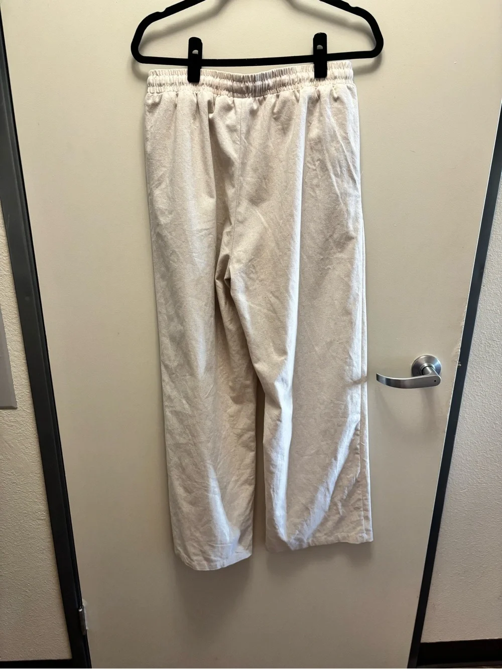 Abound Cream Drawstring Wide-Leg Pants size L (0075)